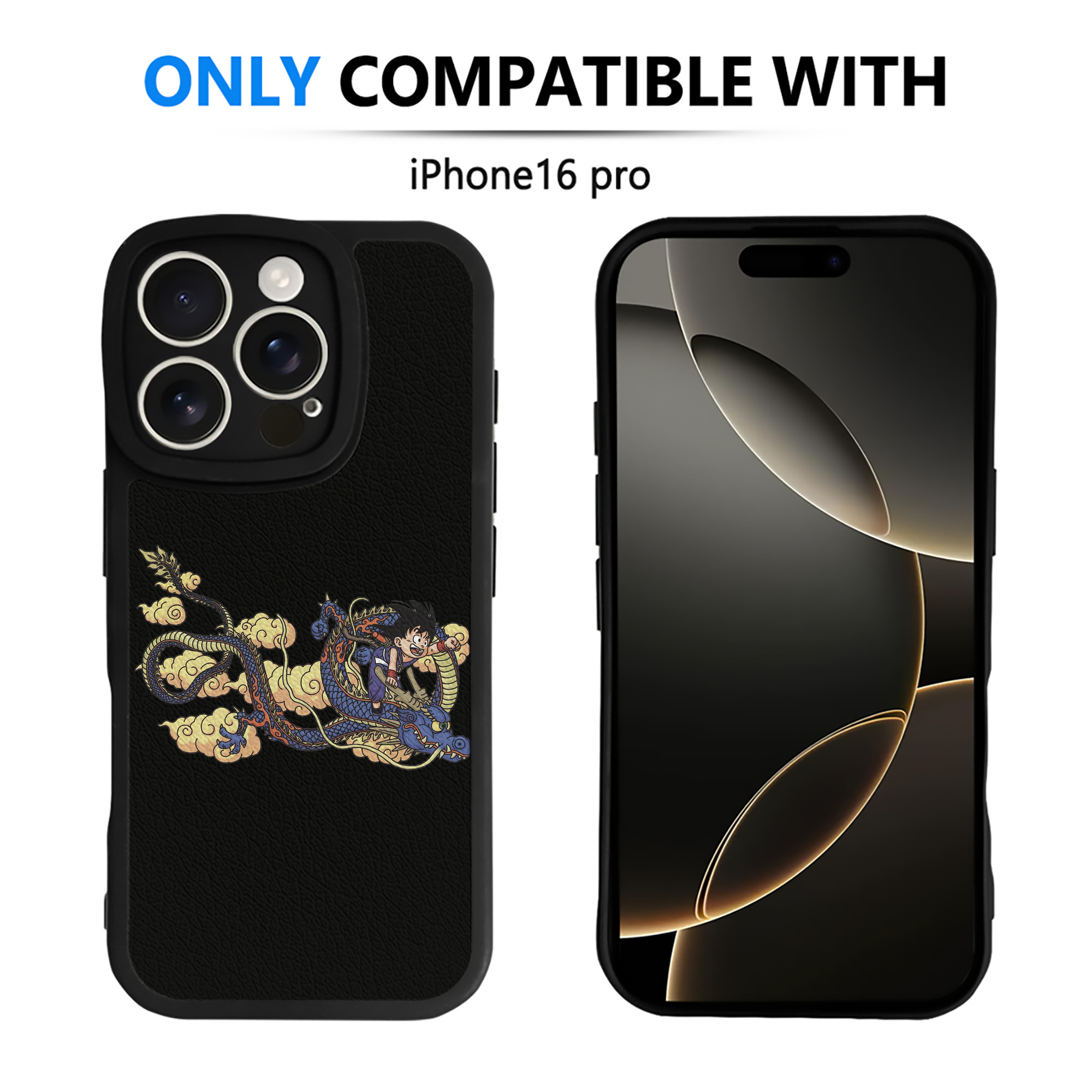 （画像用） ドラゴンボール 神龍 シェンロン DRAGON BALL Shenron 【iPhone 16シリーズ対応】シリコンスマホケース（レザー調） 材質：シリコン